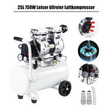 Fl&uuml;ster Kompressor &ouml;lfrei 58dB 25L 750W Silent Druckluft Fl&uuml;ster Kompressor