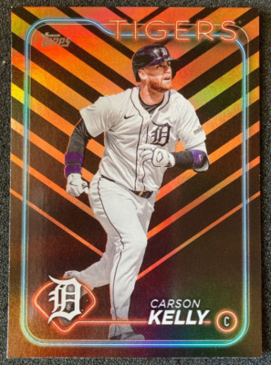 2024 Topps Update US195 Carson Kelly HOLIDAY Orange/Black SP. Detroit Tigers