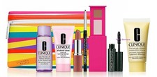 CLINIQUE 8pc SET w/Bare Pop Lipstick, TTDO Makeup Remover, Mascara, DDM Lotion 