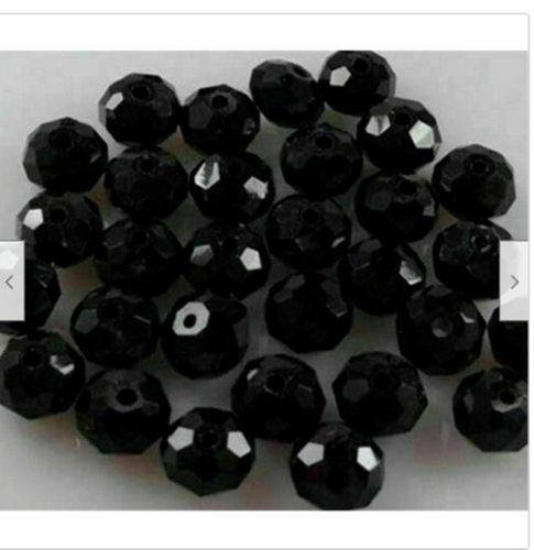 Wholesale Crystal loose charm glass beads jewelry black 6*8mm 38 pcs/dg - Photo 1/2