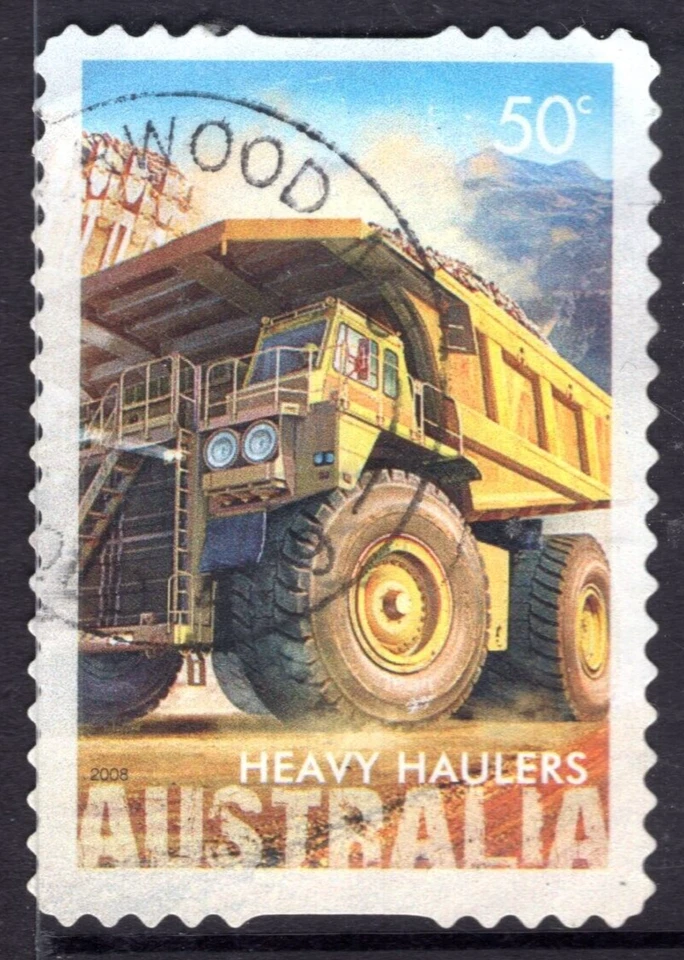Camión pesado Australia 2008 grúa minera envío tren lote 100 estampillas Foto 2 de 4