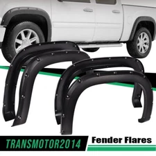 4PCS FENDER FLARES POCKET RIVET SMOOTH FIT FOR 2007-2013 GMC SIERRA 1500 OFFROAD