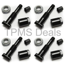 Black Valve Stem Set Fits 2020 2021 2022 2023 Chevrolet Corvette C8 OEM TPMS