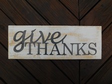 Give Thanks Sign, Wall Plaque, Wall Sign, Thankful, Thanksgiving, Farmhouse