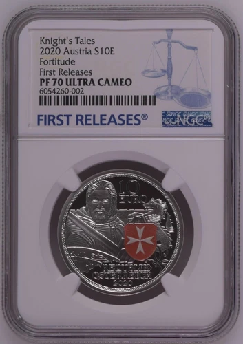 NGC PF70 Austria 2020 Knights Tales Fortitude Silver Coin S10E COA