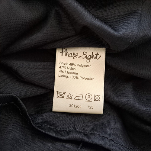 Phase Eight Dress Black White Stripe UK 14 Straight Knee Length Pencil Lined - Picture 14 of 14