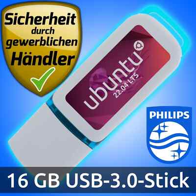 Ubuntu 22.04.5 LTS 16 GB USB-Stick Linux Betriebssystem Markenware