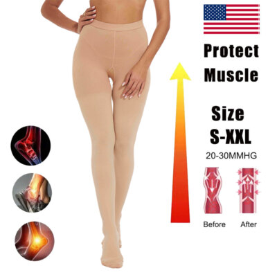 20-30mmHg Thigh High Compression Pantyhose Circulation-Opaque High Waist Support
