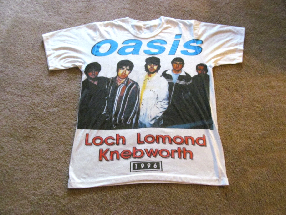 Vintage Oasis Loch Lomond Knebworth 1996 Double Sided T-Shirt Single Stitch L