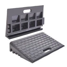 Two Portable Rubber Kerb Ramps Threshold & Wheelchair Access Ramp Mobile Ramps