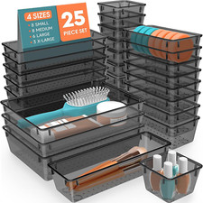 25 PCS Plastic Drawer Organizer Set, 4-Size V...
