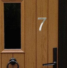 Stick-On House Numbers - No 7 - Stainless Steel - 10cm - Door, Fence, Gate