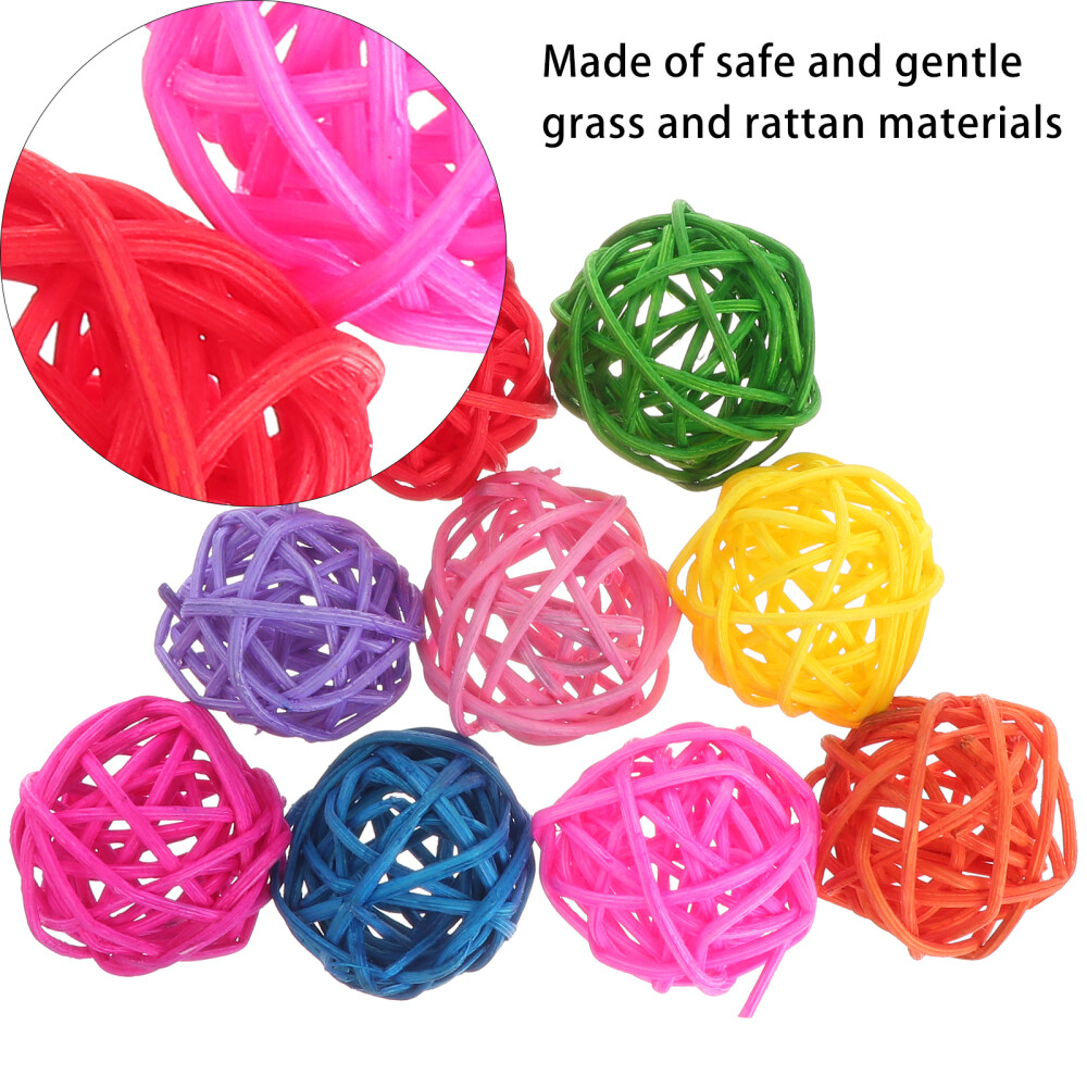 50PCS Rattan Balls Bird Toy Set Parakeet DIY Chewing Toys Pet Supplies