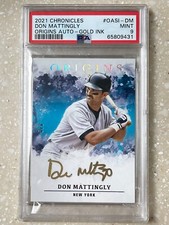 2021 Chronicles Origins Don Mattingly On Card Auto /9 Gold Ink NY Yankees PSA 9