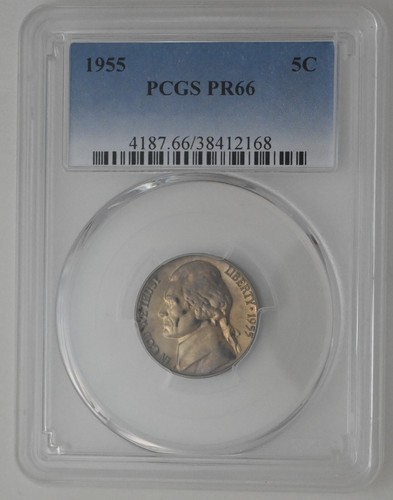 ONE OF PR66 1955 JEFFERSON NICKEL PCGS GRADED US 5C PROOF P-MINT EXACT COIN - Picture 5 of 7
