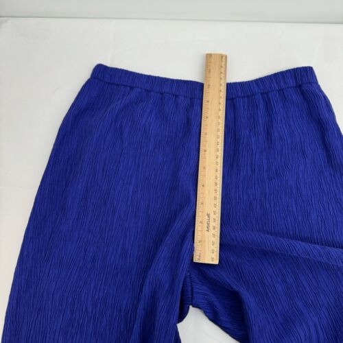 New Eileen Fisher Woven Plisse Wide Leg Ankle Pant Size PP Blue $188 - Picture 6 of 12