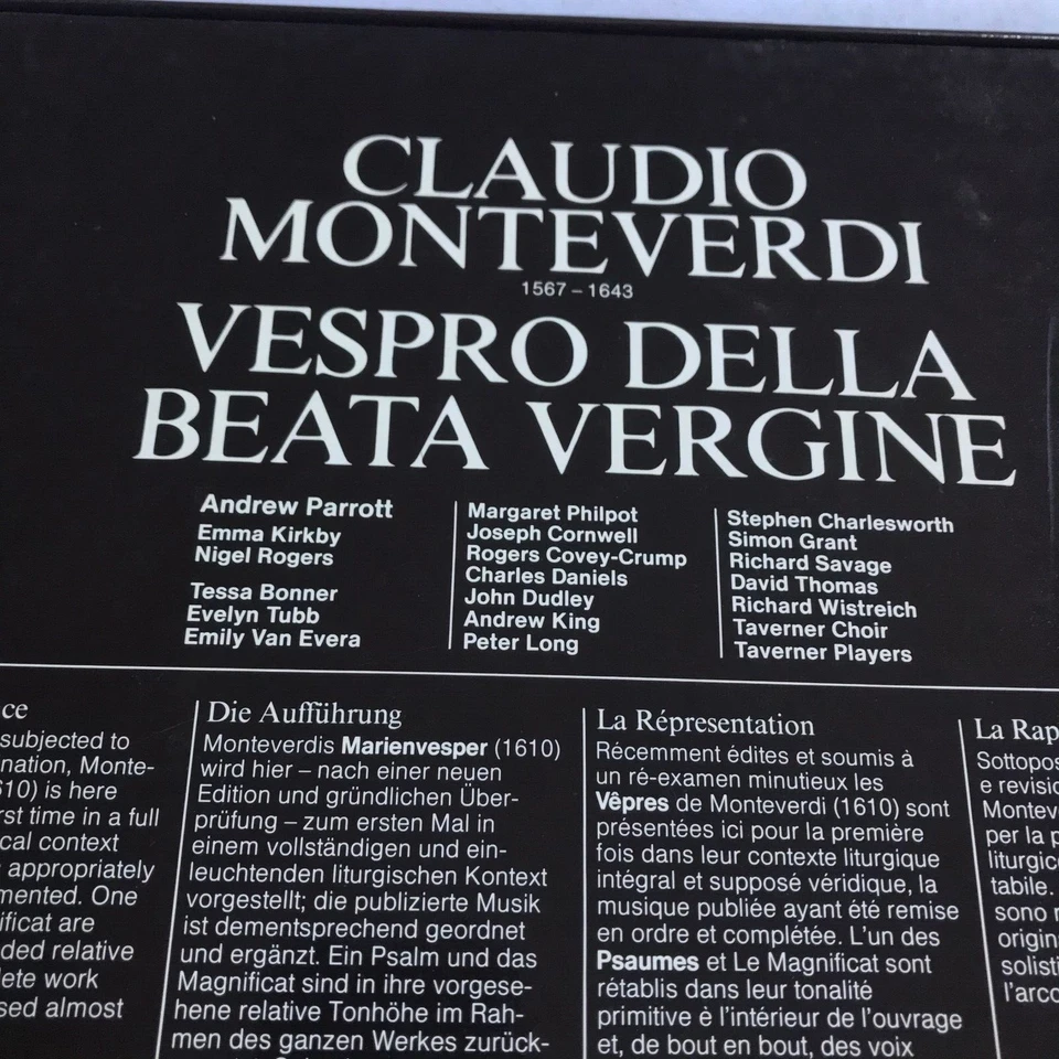 MONTEVERDI Vespers 1610 Taverner Consort Parrott EMI Reflexe 2LP Box Set NM - Image 4 of 4