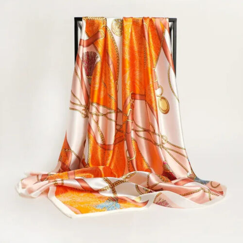 Sciarpa quadrata scialle seta per donna stampa foulard raso fasce capelli hijab donna - Foto 29 di 78