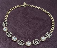 🌹💕🚚 ✅ Women’s Gucci White Crystal GG Necklace Brand New With Box!