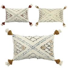 Image of Furn Atlas Tufted Texture 100% Cotton Tasselled Cushion Cover