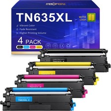  NEW 4 Pack TN-635XL Brother Printer Compatible High Yield Toner 300 MSRP
