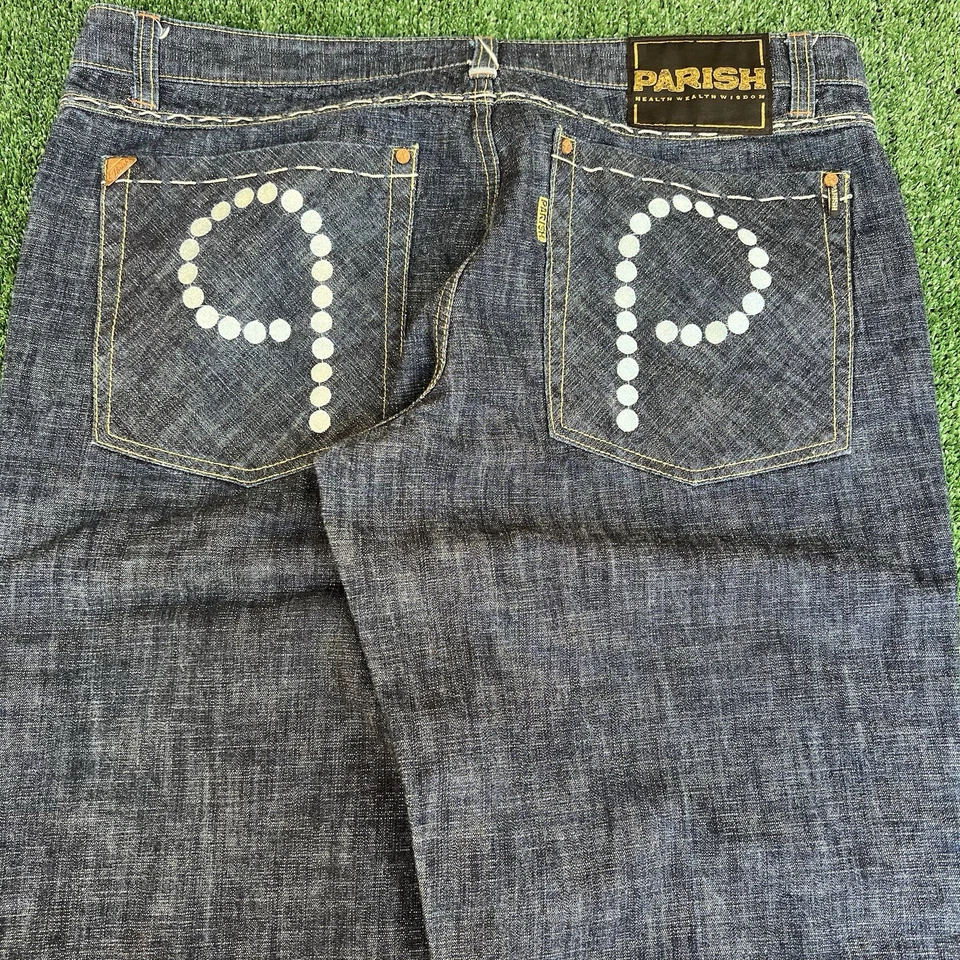 Jeans de Colección Y2K Para Hombre Parroquia Pierna Ancha Azul Índigo 40x31" 20" Abre Estilo Southpole Foto 2 de 4