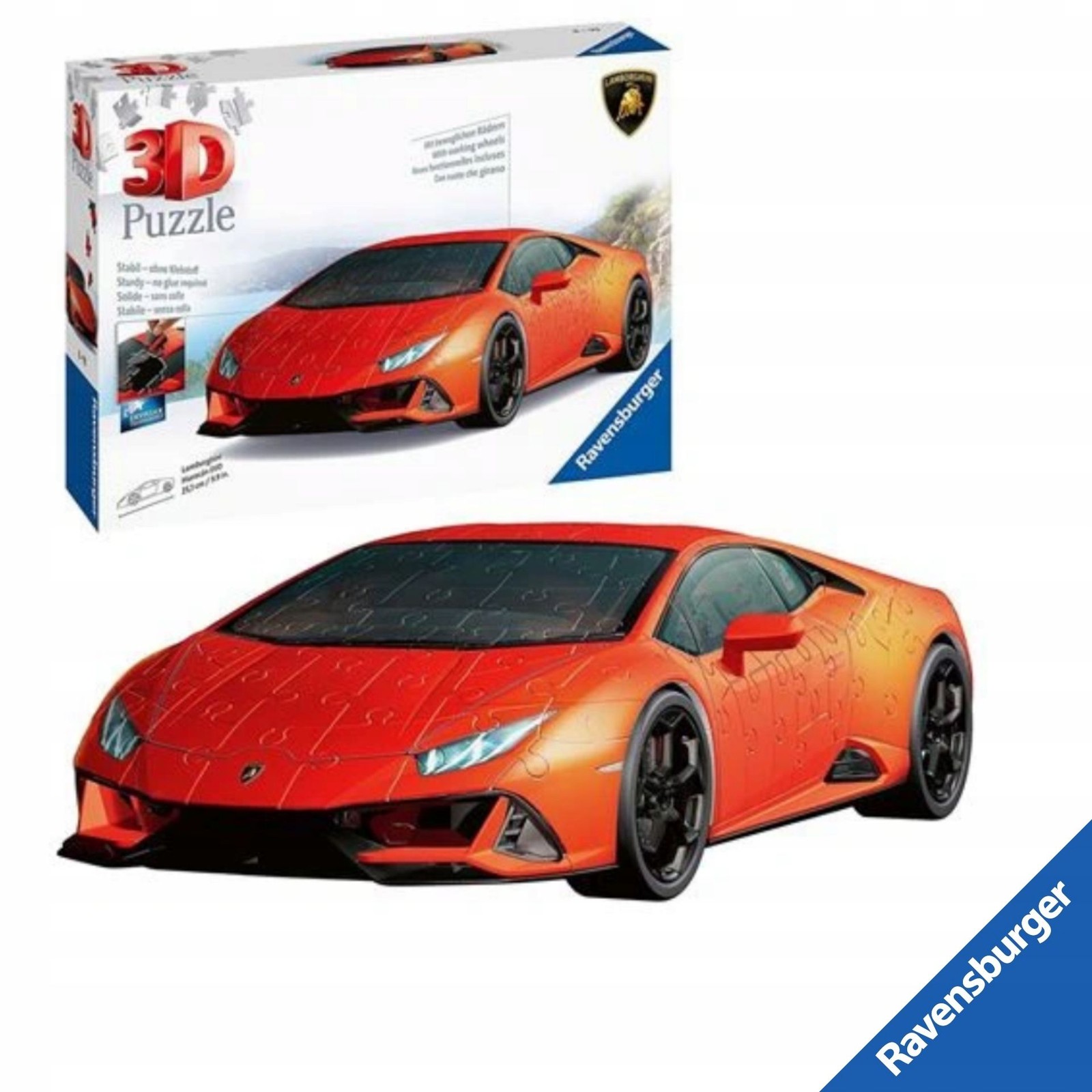 Puzzle 3d Lamborghini Huracan Evo Arancio 108 piezas