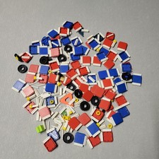 VTG Tupperware Build-O-Fun Interlocking Building Blocks Large Lot Red Blue 1960s
