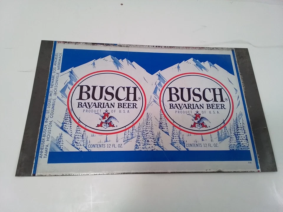 Lata Desenrollada Busch 12oz Cerveza Anheuser Busch RARA AÑOS 70 1973 VINTAGE Foto 4 de 4