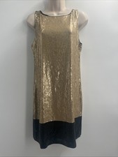 Michael Michael Kors Women's Rayon Sequin Black/Gold Mini Dress Size 6
