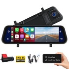 4K Front Rear View Mirror Dash Cam 10 Inch IPS Touch Screen Carplay UHD Car DVR