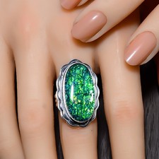 Triplet Fire Opal 925 Sterling Silver Jewelry Ring, Christmas Gift, Dainty Ring