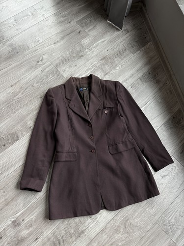 Claude Montana, Giacca blazer vintage Claude Montana marrone donna anni 90 lana taglia: M-L