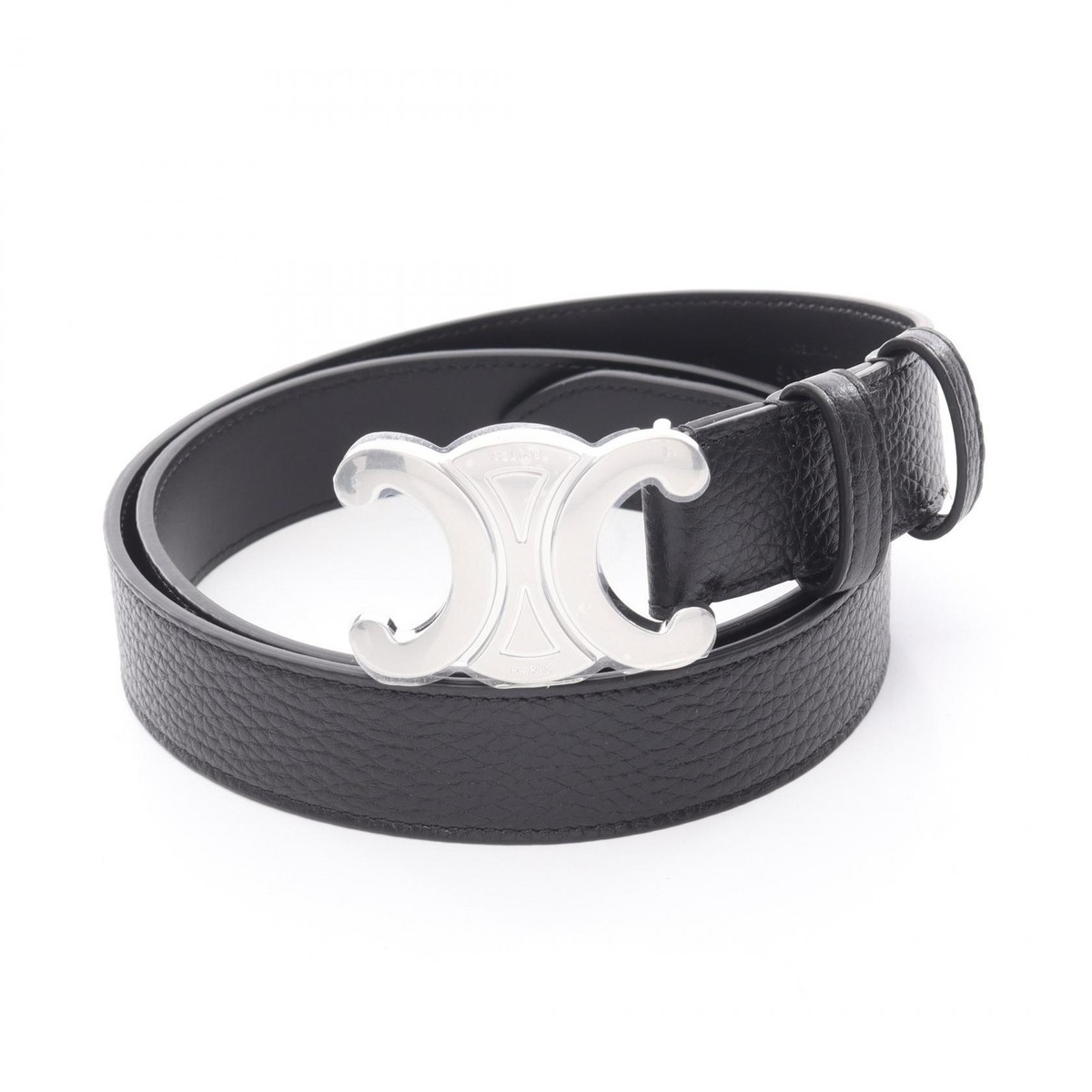 CELINE Triomphe Large 30mm Belt 45BIE3AUY38SI100 Leather  display picture 1