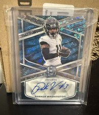 Parker Washington 2024 Panini Spectra Signatures Neon Blue Prizm /50 RC Auto SP