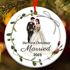 Christmas Ornaments 2023, Our First Christmas Married Ornament 2023, Wedding ...