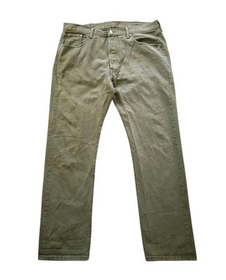 Vintage 90's Levi s 501 Jeans Men s 38x32 Olive Khaki Green Straight Leg Button