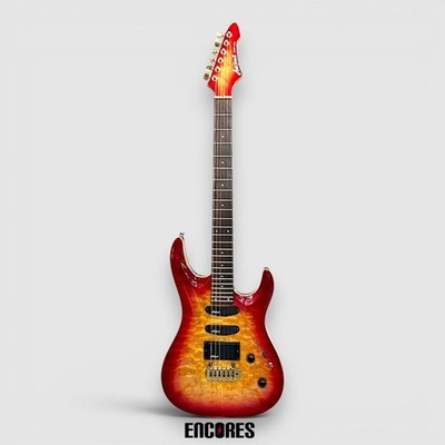 Aria Pro II MAC Magna Series Electric Guitar Quilted Maple Red SSH