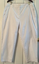 NWT EILEEN FISHER Women s 16 White Ankle Pant Organic Cotton Hemp Stretch 178