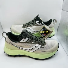 Saucony Peregrine 13 GTX Low Trail Running Shoes S20841-30 Dust/Green Men’s 7.5