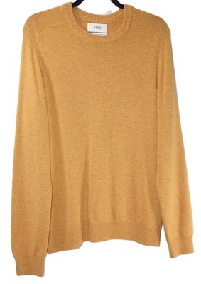 M&S Damen 100% extrafeine Lammwolle senf/gelb Pullover/Pulli Gr. M