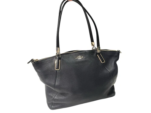 Borsa a tracolla Coach Midnight nera blu navy scuro in pelle con ciottoli