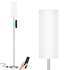 64 Silver Floor Lamp White Shade 9W Bulb Remote Stepless Dimmable Colors