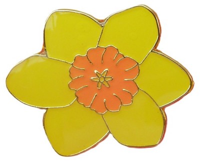 Yellow Daffodil Pin Badge Brooch Flower St Davids Day David Wales