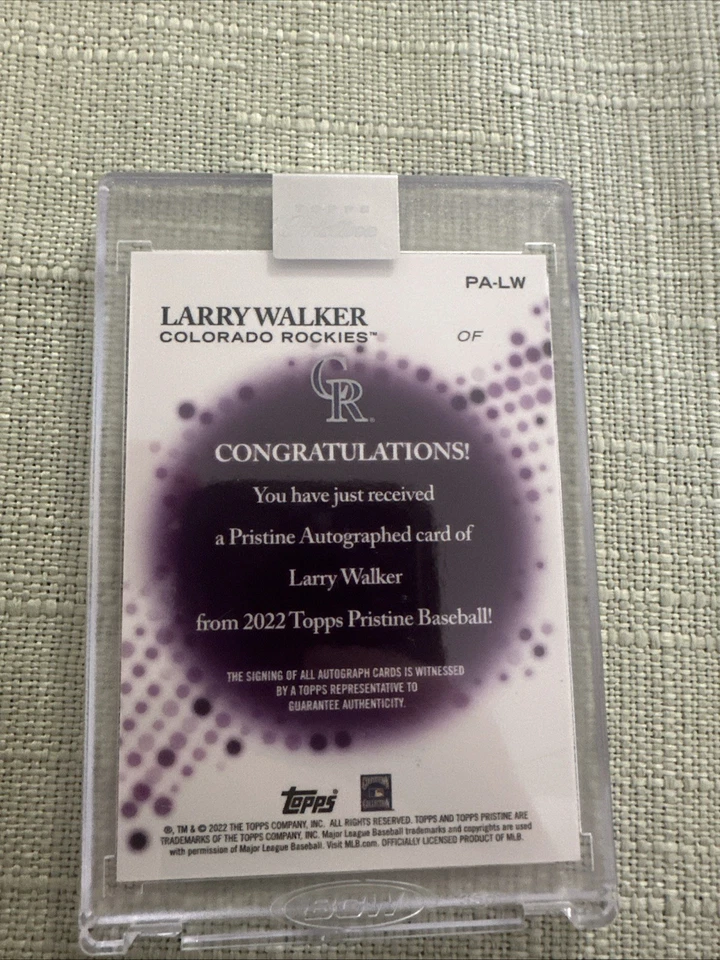 2022 Topps Pristine Larry Walker Auto #PA-LW Rockies encased - Image 2 of 2