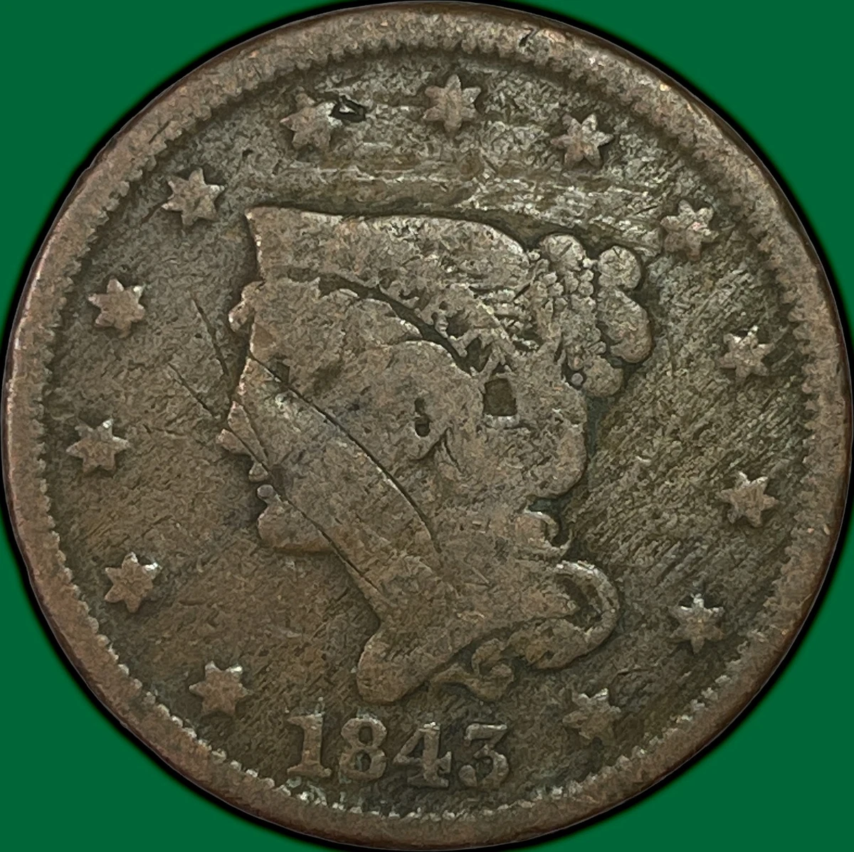 1843 Year Braided Hair Large Cents (1839-1857) for sale | eBay