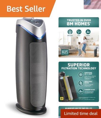Elegant 22-Inch HEPA Air Purifier with Touch Controls - Perfect for Large Rooms
