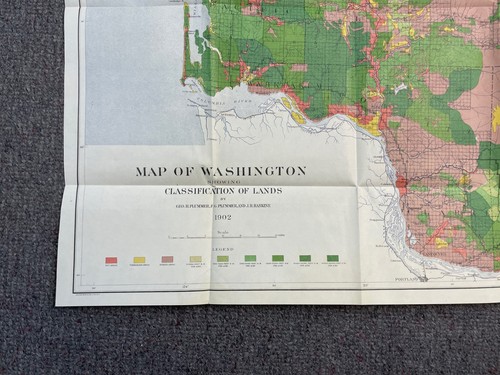 Mapa de Washington 1902 que muestra la clasificación de tierras, S.A. Plummer - Imagen 2 de 3