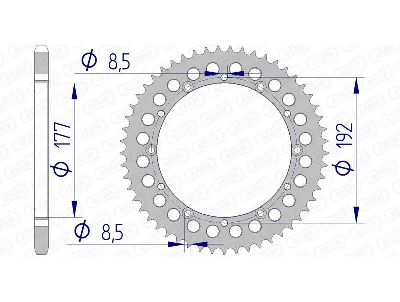 Pignon AFAM aluminium 63300 pas 520 couronne transmission