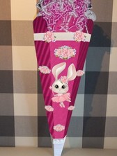 zauberhafte Schultüte Zuckertüte 70cm mit Blumen und kleine Fee / Elfe zauberhafte Schultüte Zuckertüte 70cm mit Blumen und kleine Fee / Elfe